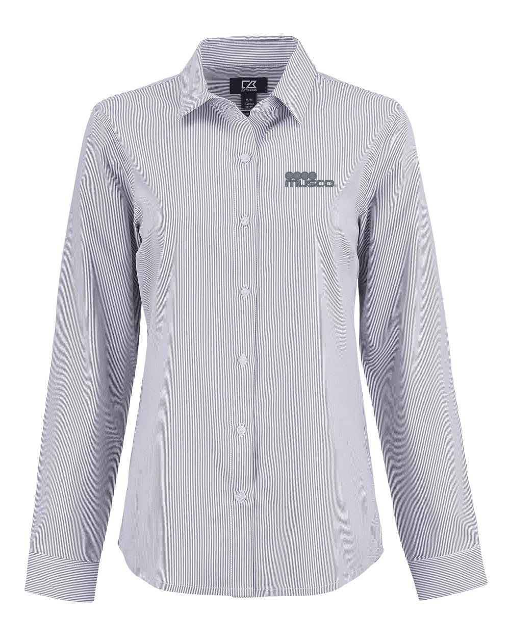 717 - Cutter & Buck Women's Skyline Recycled Pinstripe Dress Shirt