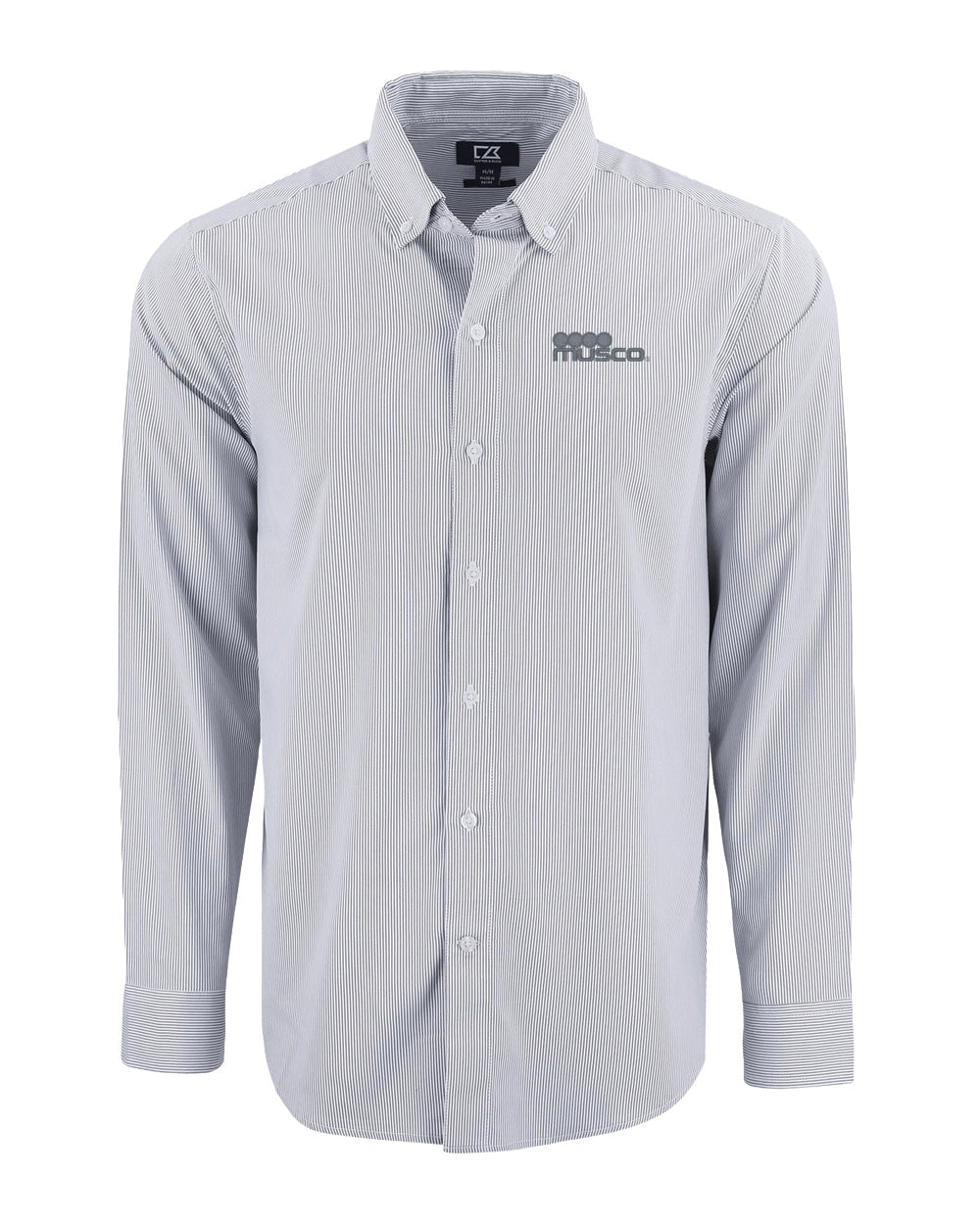 210 - Cutter & Buck Skyline Recycled Pinstripe Long Sleve Dress Shirt - Regular